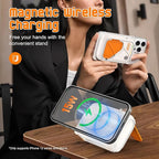 P05 Magnetic Portable Charger, 6-in-1 Power Bank with AC Wall Plug Built in Cable,10000mAh Wireless PowerBank Travel Essentials 22.5W Fast Charging for iPhone,Samsung,Andriod,Small Portable Charger