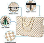 Becokan Beach Bags for Women Large Waterproof Beach Tote Bag Zipper Beach Bags Waterproof Sandproof Swim Pool Bag Large Tote