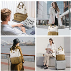 Maelstrom Travel Backpack for Women Men,Laptop Backpack Fits 15.6-17.3 Inch Laptop, Nurse/Work Bag with Insulated Lunch Box (Khaki-beige)
