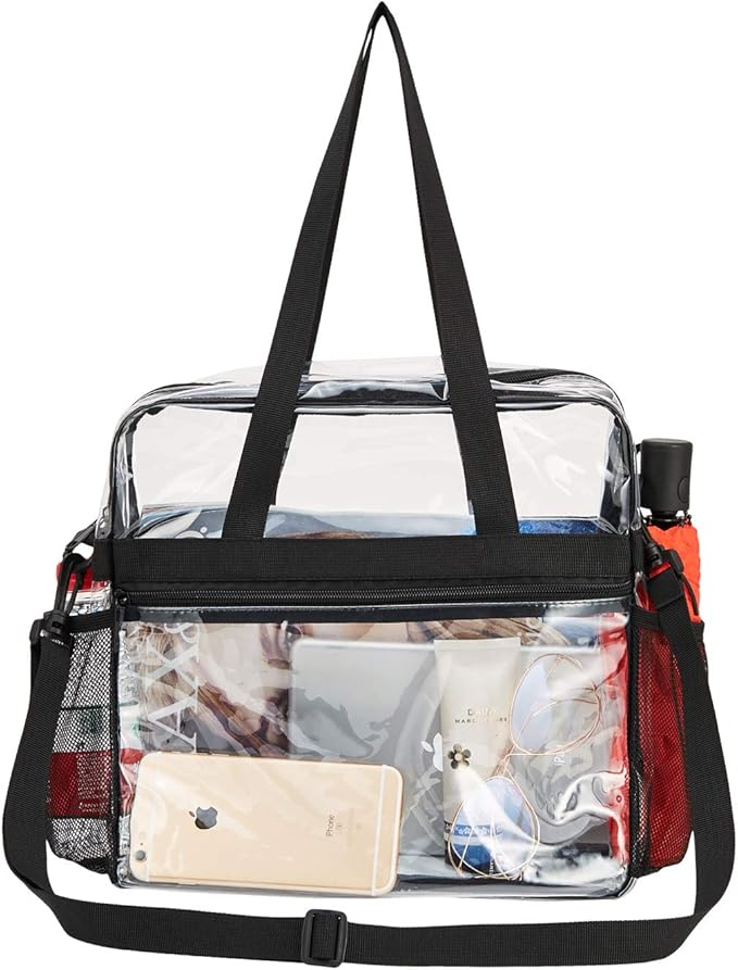USPECLARE Clear Bag for Stadium Events,Transparent Bag for Work Sports Games Concerts Travel Gym