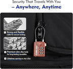 SURE LOCK TSA Approved Combination Luggage Locks with Open Alert Indicator – Durable Zinc Alloy Cable Travel Locks with Large Easy-Read Dials for Suitcases, Backpacks & Gym Bags