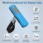Battery-Free Digital Luggage Scale, 110lbs/50kg Portable Handheld Hanging Scale for Luggages, Suitcases, Backpacks & Bags, Easy Weighing for Travel, No Need Batteries (Blue)