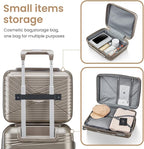 4 Piece Luggage Set, Hardside Expandable Lightweight Suitcase with 360° Mute Spinner Wheels Luggage Sets, TSA Lock, 14/20/24/28 Inch Travel Luggage for Men, Women and Girls (Champagne 3)