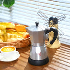 Coffee Pot 6 Cup Electric Espresso Coffee Maker Italian Moka Maker 300ml Portable Aluminum Espresso Machine Cafetera Moka Pot with Detachable Base, Gift for Home Travel (Silver)