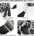 Black and White Checkered Crossbody Bag Bum Bag for Women,Spacious Checkered Purse Fanny Packs Belt Bag