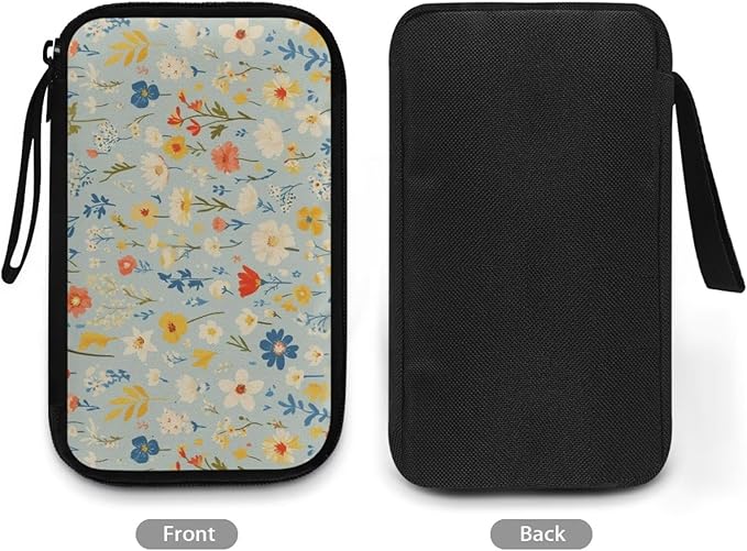 Flowers Travel Cord Organizer Cases Cord Organizers Travel Storage Bag Electronic Organizer Travel Case for SD Card Phone Charger Earphone Tech Pouch Portable