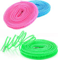 Foshine Clotheslines 3Pack Blue Pink Green 1.64ft Length Clothes Drying Rope Portable Windproof 5m Clothesline for Camping Travel Indoor Outdoor Laundry Clothes Line