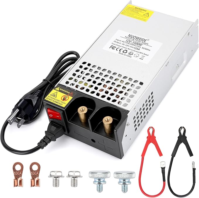 New Version 110V to 12V DC Converter 125A 1500W Power Supply, AC to DC Converter, 120V to 12V 125A Power Supply 1500W for RV, Pump, LED Strip, LCD Monitor