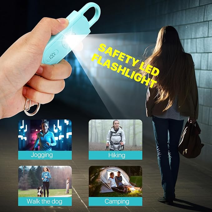 Personal Safety Alarm for Women Girls, 130dB Loud Siren + LED Light, Stylish Keychain, Easy-Pull Emergency Self-Defense for Night Safety, Running, Travel, College Students Self Defense Device Gift