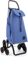 ROLSER I-Max Tweed 6 Wheel Stair Climber Foldable Shopping Trolley - Blue