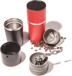 Cafflano Klassic : All-in-1, Drip Kettle+Grinder+Permanent Stainless Filter Dripper+Double-wall Tumbler, Pourover, Coffee Maker for Camping & Travel