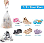 COIDEA, Waterproof Travel Drawstring Shoe Bags for Packing, Storage, Travel Essentials for Men and Women, 15.7 x 11.8 inches, Clear, 5 pieces