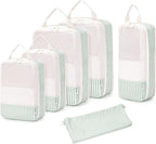 Narwey 6 Set/5 Set Compression Packing Cubes for Travel Kids Women Carry on, Packing Organizers Bag for Backpack Luggage Suitcase Duffle Bags