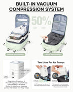 coofay Vacuum Backpack Travel with Pump Vacpack Travel Backpack with Vacuum System Compression Backpacks