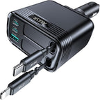 AKESR 5-in-1 Retractable Car Charger for iPhone 17, 66W USB-C Car Adapter A Versatile Gift for Both Men and Women, for iPhone 17/16/15/14/13/12 and Android for Samsung S25 Series.