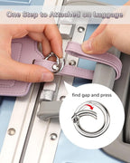 3 Pack Luggage Tags - Quick Install, Privacy Protection, Airplane Travel Essentials for Suitcases, Durable Leather - Lichee Lilac
