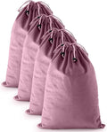 FantasyLife Shoe Bags for Travel, Washable Dust Bags for Storage & Packing, Flannel Shoe Pouch with Drawstring Closure for Purses, Handbags, Shoes & Toys (4, Parfait Pink, 17.3"x12.6")