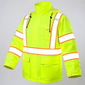 High Vis Reflective Safety Rain Jacket for Men, Class 3 Hi Vis Rain Gear for Construction Workers (Yellow,L/XL)