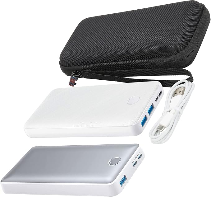 khanka Hard Travel Case Replacement for Anker 325/535 Power Bank PowerCore 20K Portable Charger 20000mAh, Case Only (Inside White)
