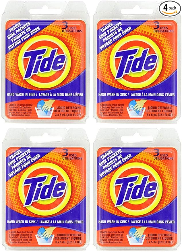 Tide Travel Sink Packets, 4 Packs of 3