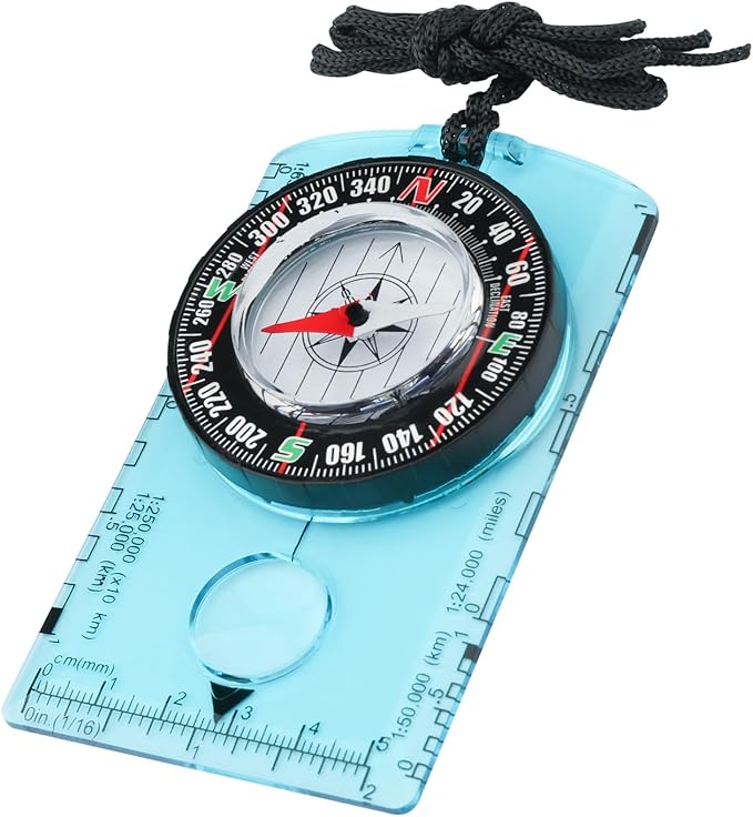 Compass Hiking Survival, Wilderness Survival Compass for Kids- Magnetic Gear Set Navigation Map- Backpacking Camping Hunting Survival