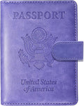 Sizobi Passport Holder for Travel, RFID Passport Cover Wallet for Women Men, Leather Passport Book Card Holder Case for International Travel Must Haves Accessories,Cruise Ship Essentials Gifts, Purple