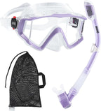 Aegend Snorkeling Gear for Adults Youth Kids, Snorkel Mask with Top Dry Valve - Panoramic View Anti-Leak and Anti-Fog with Mesh Bag for Snorkeling, Scuba Diving, Freediving & Swimming