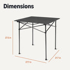 Amazon Basics Portable Folding Aluminum Camping Table, Tall, Black
