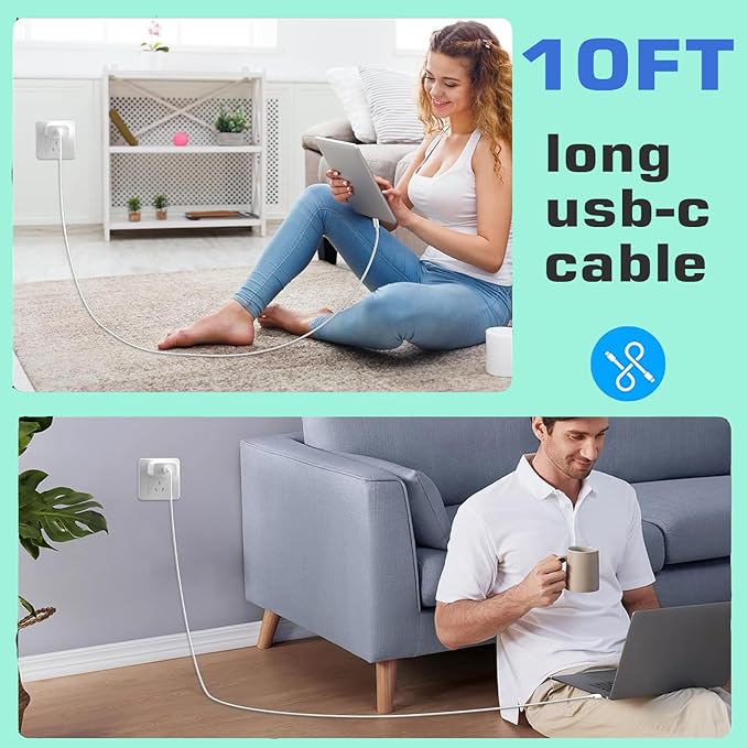 iPhone 16 Charger Fast Charging, 3Pack 20W USB C Fast Charger Plug 10ft USB C to USBC Cable Cord Compatible iPhone 16/16 Pro Max/15 Pro/15 Plus,iPad Air M2 11/13 inch,iPad Pro M4 11/13inch,iPadAir 4/5