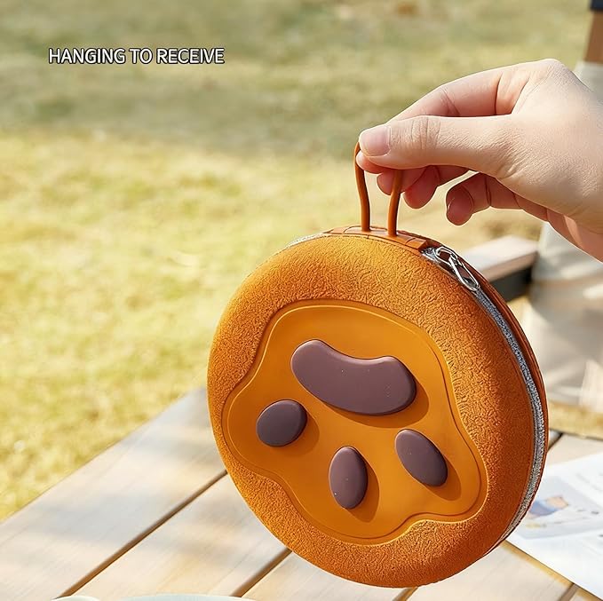 Collapsible Dog Bowls,2-in-1 Pet Bowls with Zipper Carrying Case and Carabiner Clip for Traveling Hiking Camping Walking,Brown