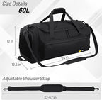 MIER Large Gym Bag for Men Sports Duffle Bag with Shoe Compartment 60L Lightweight Duffel Bags for Workout Fitness Travel