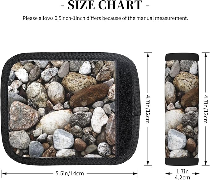 2 Pack River Rocks Cobblestones Luggage Handle Wraps Suitcase Tags Identifiers for Travel Accessories