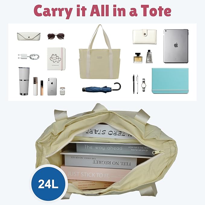 NGIL Yoga Tote Bag, Gym Tote Bag,Work Nurse Tote Bag for Women, Computer Tote for Laptop, Travel Tote Shoulder Bag for Women