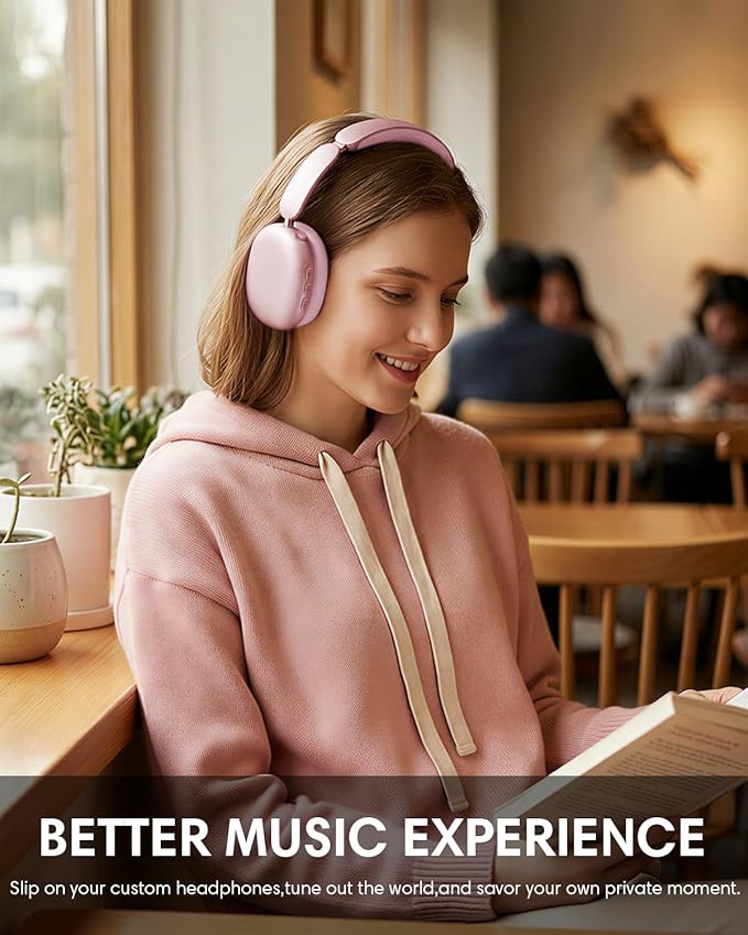 Wentronic Y02 Active Noise Cancelling Headphones, Wireless Over-Ear Bluetooth 5.4 Headphones, Multiple Modes, 60H Playtime, Hi-Res Audio, Big Bass, Foldable Lightweight for Travel Home Office, Pink