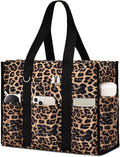 Becokan Large Tote Bag for Women Waterproof with 12 Pockets Top Zipper Closure Utility Teacher Nurse Bags for Work School