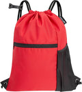 HOLYLUCK Men & Women Outdoor Sport Gym Sack Waterproof Drawstring Backpack Bag (Standard with drawstring, Red)