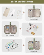 LOVEVOOK Laptop Backpack for Women, 15.6 Inch Work Laptop Bag with USB Port, Fashion Teacher Nurse Backpack Purse, Waterproof Travel Computer Backpack with Organizer Bag, 2PCS, Beige-Bean Green