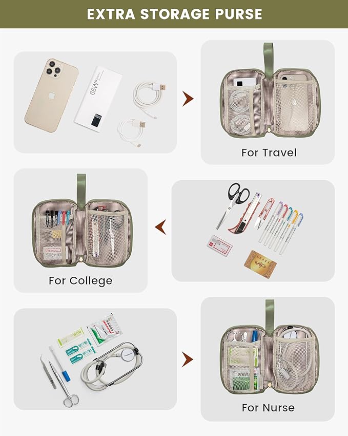 LOVEVOOK Laptop Backpack for Women, 15.6 Inch Work Laptop Bag with USB Port, Fashion Teacher Nurse Backpack Purse, Waterproof Travel Computer Backpack with Organizer Bag, 2PCS, Beige-Bean Green