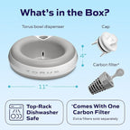Maxi Filtered Dog Water Bowl, 2L/68oz — No Power or Batteries Needed, Auto-Refill, No Spill, Portable Travel Lock, Carbon Filter, BPA-Free, Dogs & Cats
