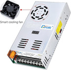 DROK 60V Power Supply, AC 110V 220V to DC 0-60V 8A 480W Buck Converter, Adjustable Variable LED Adapter Regulated 5V 12V 24V 30V 36V 48V 60Volt Transformer 3A 5A 8Amp Charger for Lab CCTV