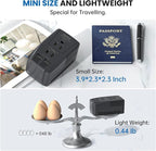 Upgraded 2000W Voltage Converter US to Europe -220V to 110V Converter for European Travel for Hair Dryer Straightener, 2300W Power Converter Adapter Combo with Dual USB for Tablet Camera Cell Phone