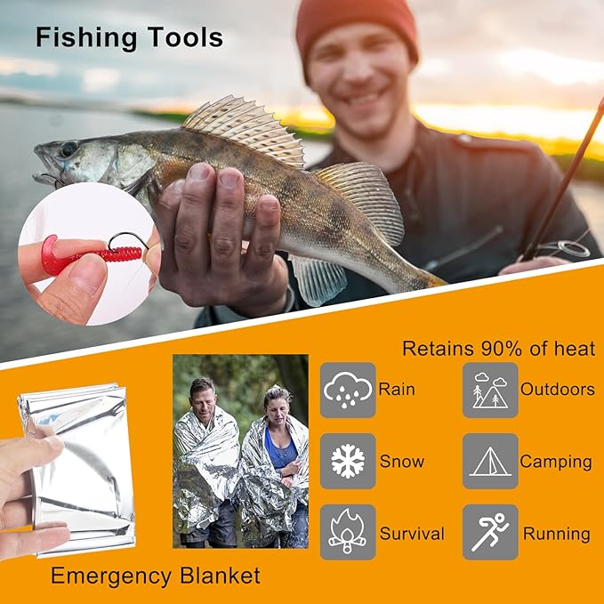 Survival Kit for Men & Emergency Backpack - 11-in-1 Emergency Survival Gear for Camping, Hiking, Backpacking | Earthquake Preparedness, Outdoor Essentials