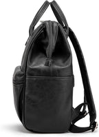 Kinmac Laptop Backpack for Women and Men, Large Capacity Travel Backpack for 15.6 inch Laptop Computer (Black PU)