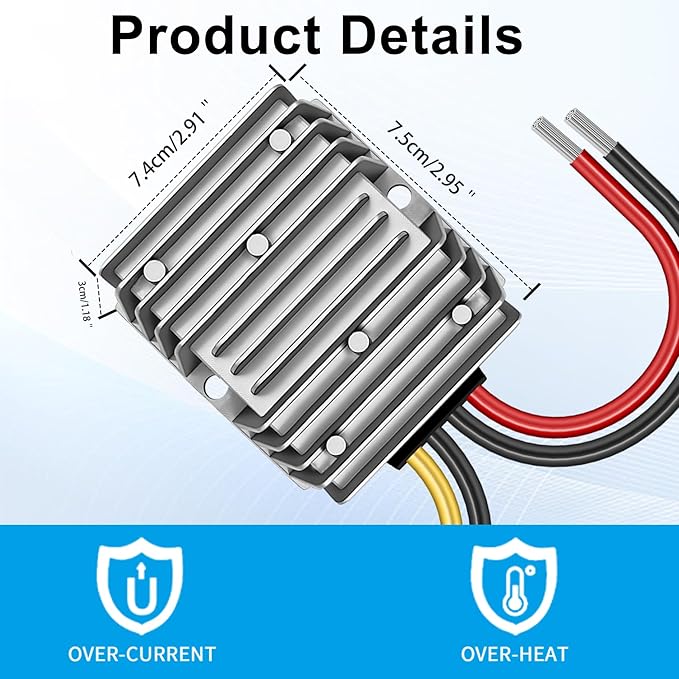 DC 12V Step Up to 24V 10A 240W, DC Step up Converter Regulator 10A 240W, DC Converter 12V Step Up to 24V, Power Supply Module Boost Transformer for Car Truck Vehicle Boat
