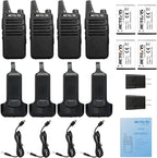 Retevis RT22 Two Way Radio Long Range Rechargeable,Portable 2 Way Radio, USB-C Charging, Handsfree Walkie Talkies for Adults Cruise Hiking Camping(4 Pack)
