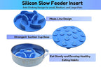 Blue Slow Feeder Travel Dog Bowl Set | 30oz Stainless Steel + 20oz Collapsible Silicone Dish | Water Bottle Holder| Non-Slip, Anti-Choking, BPA-Free | We Give Back