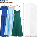 Simple Houseware 65-inch Clear Garment Bags with Zipper for Gowns, Suits, Dresses, Costumes, Uniforms, 2 Pack