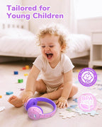 iClever BTH27 Toddler Headphones for 2+ Year Old-CPC Certified, 75/80dBA Safe Volume Limited, 74H Playtime, Bluetooth 5.4, BPA Free, Kids Bluetooth Headphones Aux Cord for Travel iPad, Purple