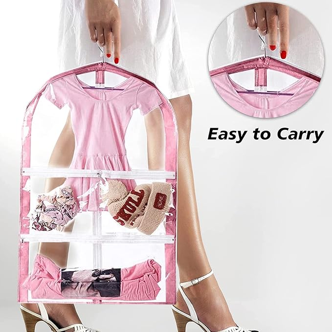 Waterproof Hanging Garment Bag,35 Inch Garment Bags For Hanging Clothes,Garment Bags For Travel Storage,Kids Garment Bag with Full Zipper for Dance Costumes,Sports,Skating,Theatre,Beauty Pageants
