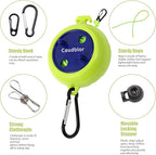 Portable Travel Clothesline Cord, Caudblor Adjustable 33ft Camping Clothes line, Laundry Drying Rope for Hotel Trip, Cruise, Outdoor/Indoor, with 12Pcs Stoppers, Windproof Clothespins